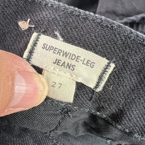 Madewell Jeans Women's 27x30* Super Wide Leg High Rise Black Faded Denim Tag 27 - Picture 7 of 16
